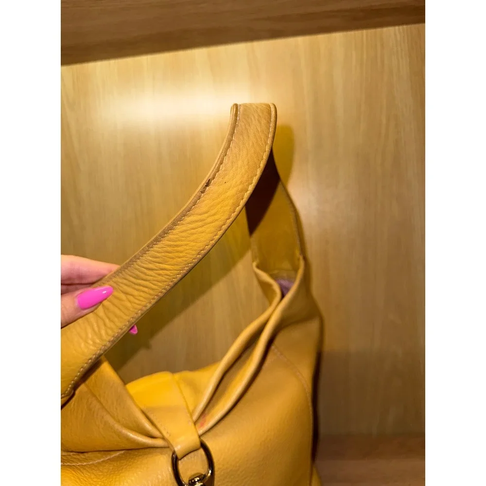 Dooney & Bourke Yellow Pebbled Leather Hobo Bag